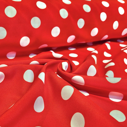 Polyester stoff rot - rot, bedruckt