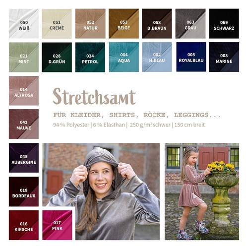 Stretchsamt stoff meterware - stretchsamt,